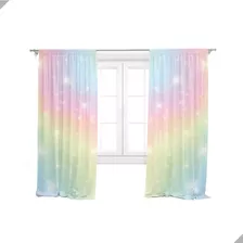 Cortina De Tecido Infantil Tie Dye Candy Estrelas 2,20m