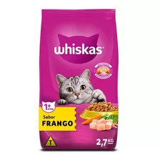 Ração Whiskas Para Gatos Adultos 1+ Sabor Frango 2,7kg
