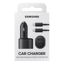 Cargador Dual Carro Samsung 45w Galaxy A72 A52 A32 Original