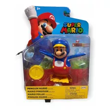 Figura Súper Mario Bros Pingüino Polar Con Moneda