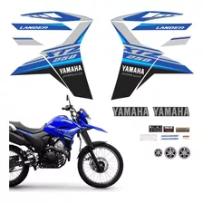 Kit Adesivos Moto Yamaha Lander 250 2021 2022 Azul + Logo