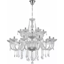 Lustre Pendente Maria Tereza Cristal 18 Braços Transparente