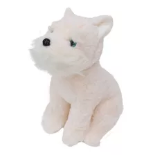 Cachorro Branco Schnauzer Sentado 28cm - Pelúcia