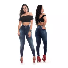 Calça Jeans Feminina Cós Desfiado Cintura Alta K054