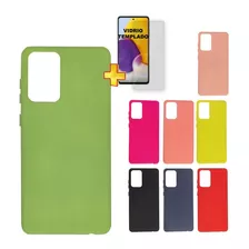 Silicon Case Funda Samsung Galaxy A52 Protector + Vidrio 9h