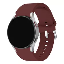 Pulseira Silicone Compatível Com Galaxy Watch 4 Sport Lisa Cor Vermelho Escuro