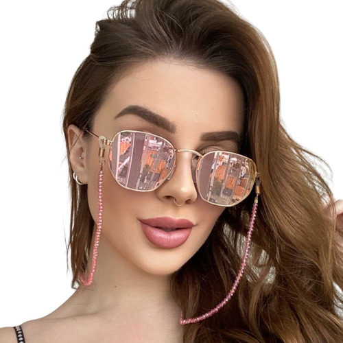 Óculos De Sol Hexagonal Espelhado Feminino Verão 2022 Viale