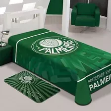 Cobertor Solteiro Palmeiras Licenciado 1,5m X 2,20m