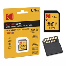 Tarjeta De Memoria Kodak V90 Uhs-ii U3 Sdxc Ultra Hd De 64 G