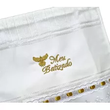 Toalha Meu Batizado Bebê Batismo Bordado Renda Qualidade 1 U