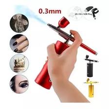 Compressor De Spray Vermelho Usb Nail Art Mini 