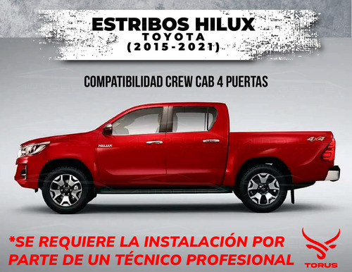 Estribos Hilux Toyota 2015-2021 Rock Slider Doble Cab Torus Foto 2