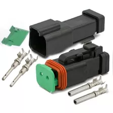 Conector Deutsch Duas 2 Vias Macho E Fêmea Dt04-2p E Dt06-2s