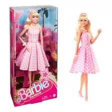 Boneca Barbie O Filme Dia Perfeito Vestido Rosa Xadrez