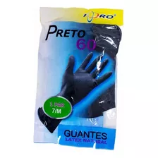 Guantes Negros De Latex Preto