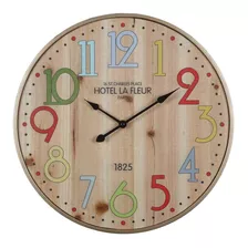 Reloj De Pared Mdf Aguja 42 Cm Ø X 4.5 Cm Espesor Colores