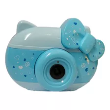 Lança Bolhas Sabão Câmera Com Luz E Som Azul - Bbr Toys