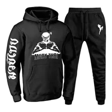 Blusão Muay Thai Luta Conjunto Abrigo Moletom Calça E Blusa