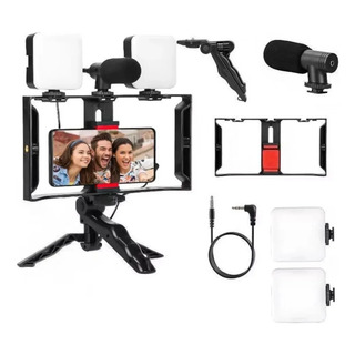 Kit Stedicam Celular + 2 Iluminador Mtg-3333 P/ Youtube