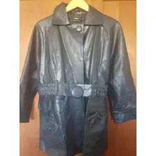 Campera Kill Cuero Talle 44 Como Nueva! Con Cinturón Mujer