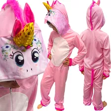 Kigurumi Unicórnio Infantil Fantasia De Dormir Pijama Leve