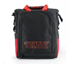 Hielera Back Pack Tecate Color Negra Con Logo Outline Rojo