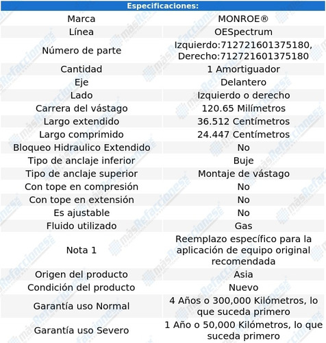 Amortiguador Oespectrum Gas Del Mazda B2200 87-93 Monroe Foto 2