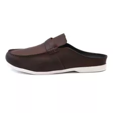 Mocassim Mule Masculino Em Couro Tamanho Grande Conforto 