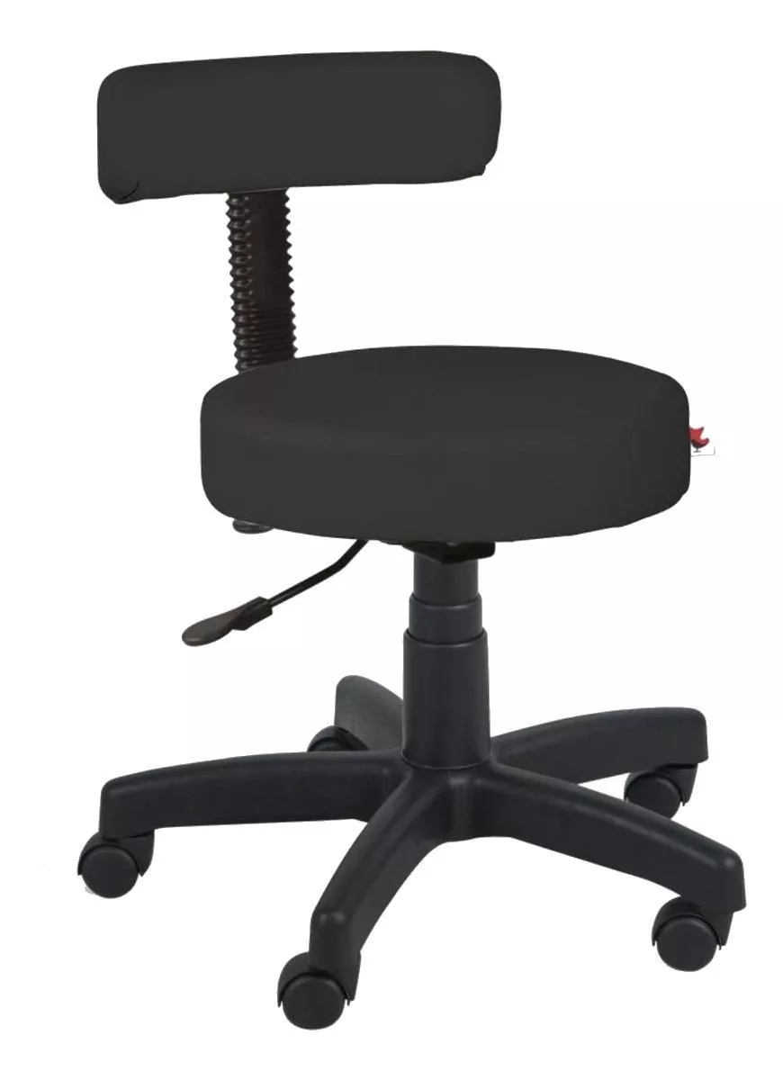 Cadeira De Escritório Shop Cadeiras Po401l Preta Com Estofado De Couro