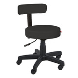 Cadeira De Escritório Shop Cadeiras Po401l  Preta Com Estofado De Couro