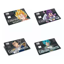 X4 Vegeta Sticker P/tarjeta Bancaria Acabado Holográfico