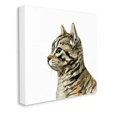 Juguete - Stupell Industries Watercolor Cat Portrait Kitten 