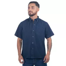 Camisa De Mezclilla Para Hombre Manga Corta