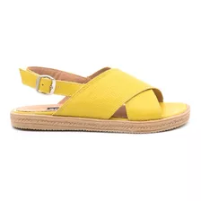 Sandalias De Cuero Chatas Base De Goma Mujer Verano !!