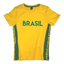 Camiseta Masculina Adulto Amarelo Brasil Copa Do Mundo 2022