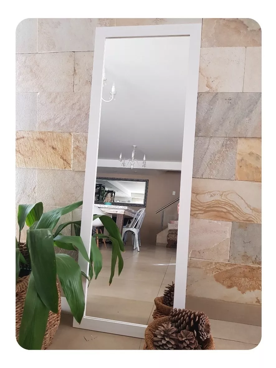 Espejo Grande Espejos Decorativo Madera Placard 128x45 Cm 
