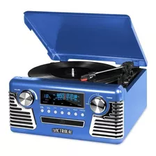Parlante Tornamesa Victrola Bluetooth V50-200-blu-sdf Color Azul 110v/220v