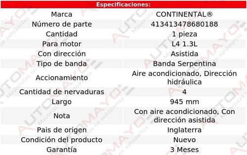 Banda Acc 945 Mm A/a, D/h Metro L4 1.3l Geo 95-01 Foto 5