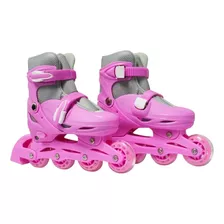 Patins Inline 4 Rodas Tamanho Ajustável + Kit De Proteção