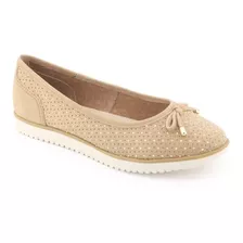 Sapato Feminino Bottero 279501 Couro Nobuck Detalhe Dourado