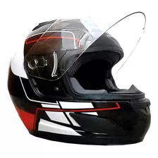 Casco Integral Para Moto Aprobado Negro/blanco/rojo Talle L