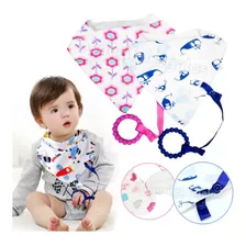 Babero Bandana Impermeable Bebe Con Mordillo Y Porta Chupete