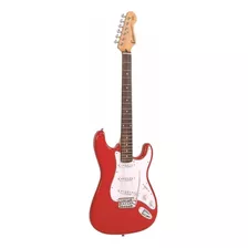 Guitarra Eléctrica Encore E6 De Madera Maciza Gloss Red Brillante Con Diapasón De Palo De Rosa