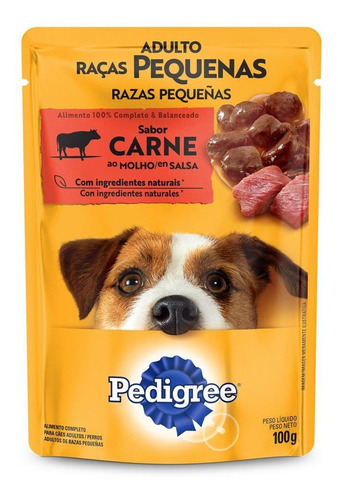 Pedigree Alimento Húmedo Para Perro Raza Pequeña Carne 100g
