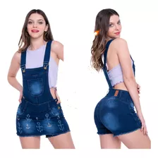 Jardinero Enterito Short De Jeans Mujer Elastizados Varios