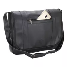 Bolsa Masculina Transversal Pasta Carteiro Tiracolo Motoboy Cor Preto