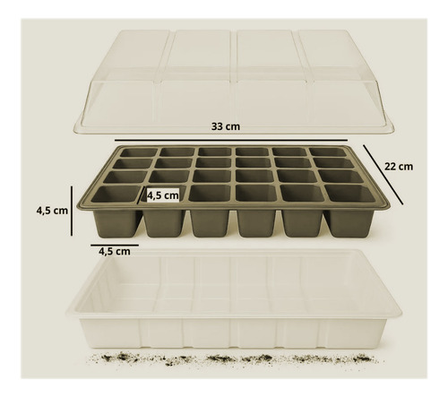Mini Invernadero Bandeja De Cultivo 24 Celdas Aquaflex