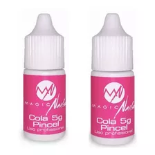 Cola Com Pincel 5grs Magic Nails Kit C/2un Tips Nails Strass