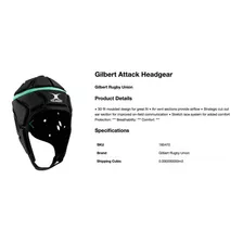 Rugby Gilbert Gorro Protector Negro M