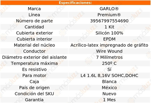 Jgo Cables Bujias Saveiro 1.6l 8,16v 10-18 Garlo Premium Foto 2